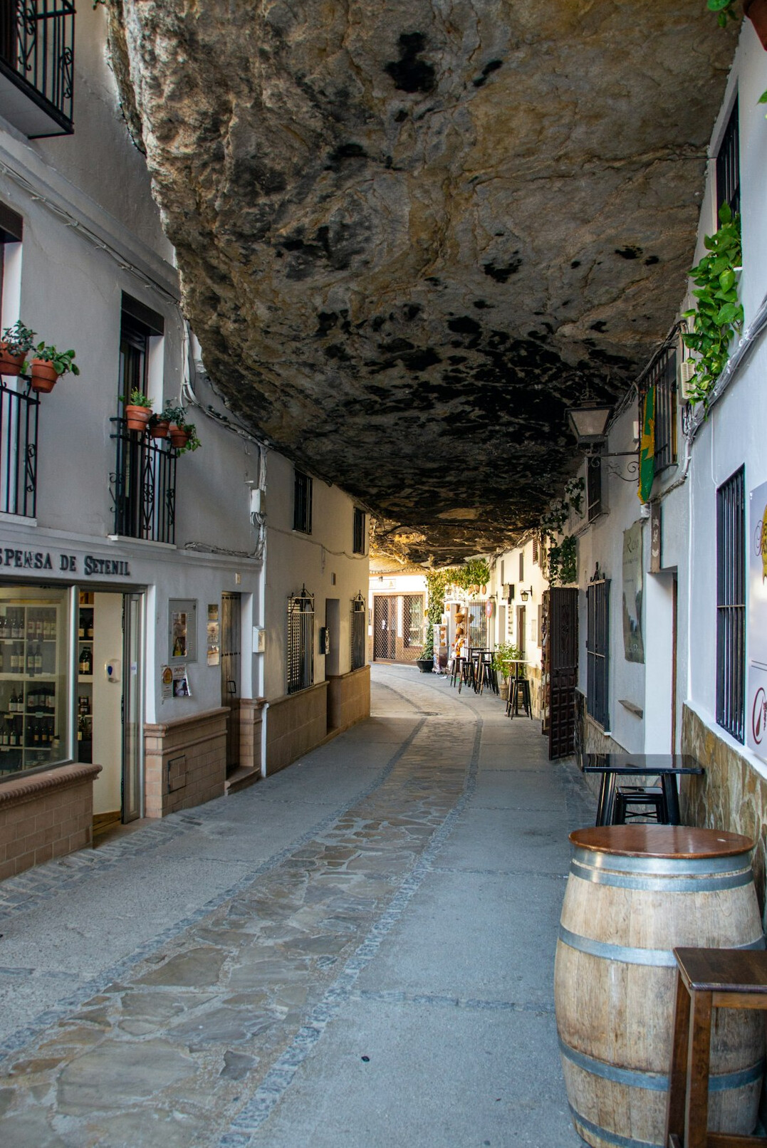 Calle antigua empedrada rodeada de edificios históricos